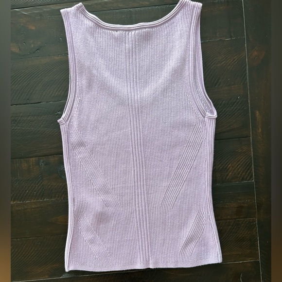 WHBM Y2K Pastel Sweetheart Lilac Ribbed Knit Tank Top Casual Coquette Staple | L - Picture 10 of 12